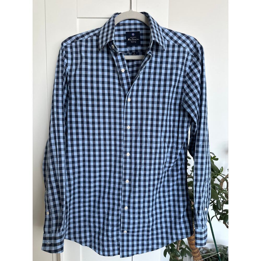 Original Ben Sherman Tailoring Men’s Classic Gingham Dress Shirt, EUC, Size S